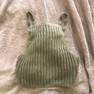 BDG Olive Green Knit Crop Top Urban Outfitters